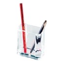Porta penne da scrivania bicchiere in acrilico trasparente cm.9x10x5,5 Lebez 1681