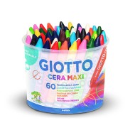 Pastelli a cera Maxi da 60 colori in barattolo Ø11,5mm 100mm  - Giotto 519200 / 40459