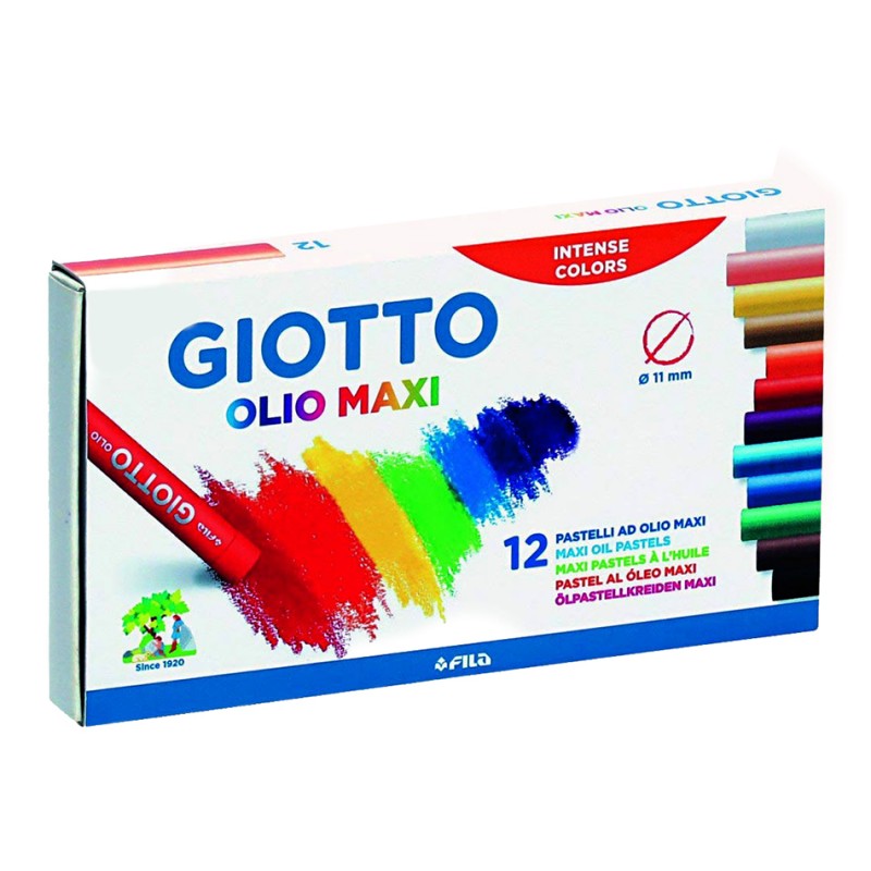 Pastelli a Olio maxi da 12 colori in astuccio - Giotto 293000 / 28124