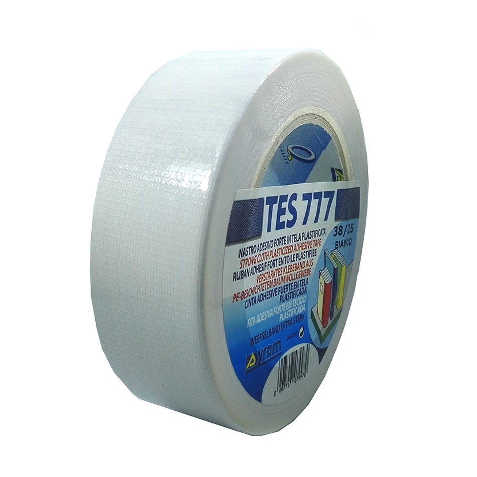 Nastro Adesivo Telato TES 702 / 777 Bianco 38mm x 25m Syrom SY703825-W
