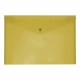 Busta Orizzontale in PP Trasparente Colore Giallo con Chiusura a Bottone -  X001G