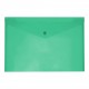 Busta Orizzontale in PP Trasparente Colore Verde con Chiusura a Bottone -  X001V