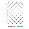 Cartella effetto rilievo 2D Embossing Forma Graticcio cuori 108x140mm - Wiler EM219