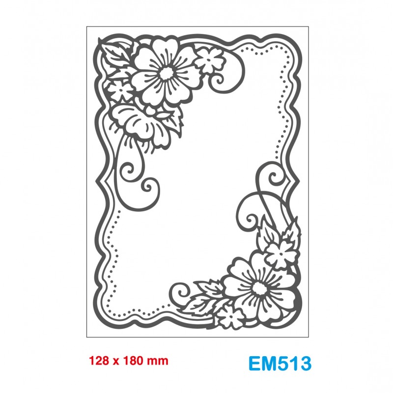 Cartella effetto rilievo 2D Embossing Forma Cornice fiori 128x180mm