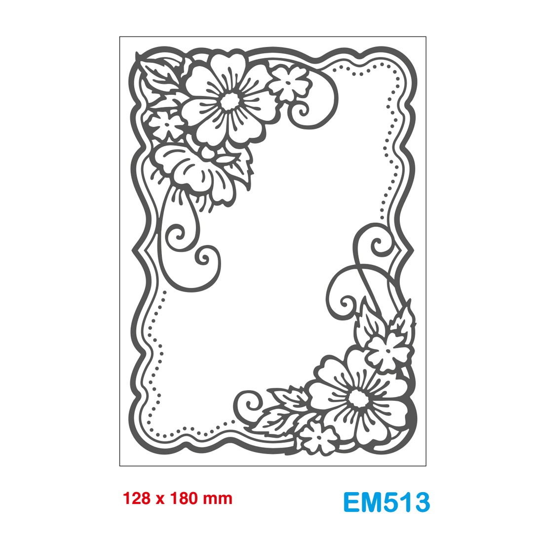 Cartella effetto rilievo 2D Embossing Forma Cornice fiori 128x180mm