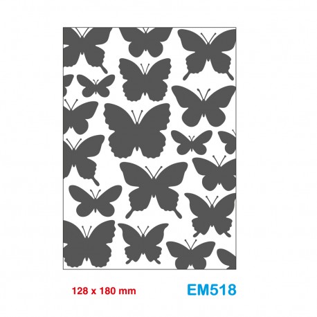 Cartella effetto rilievo 2D Embossing Forma Farfalle 128x180mm - Wiler EM518
