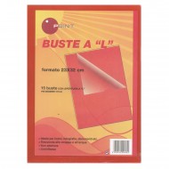Buste a "L" Lucide in PPL Rosso Trasparente - Confezione (15 buste) - Point 34956430