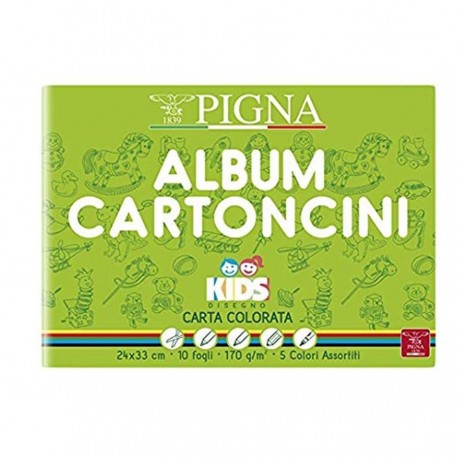 Album Cartoncini Colorati Kids 24x33 10 Fogli 170gr - Pigna 0047477AS