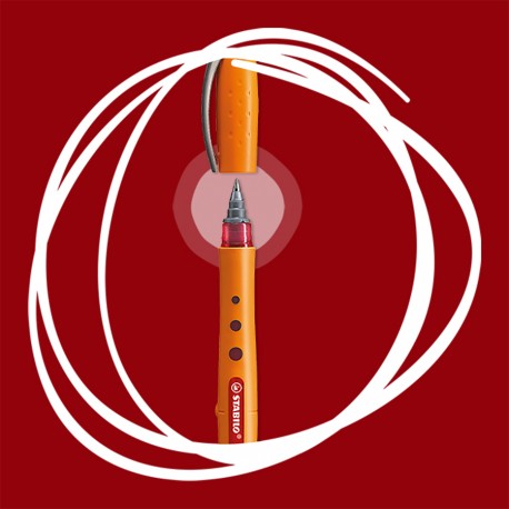 Penna Roller Rosso Stabilo Bionic Worker punta fine 0.3mm con cappuccio - Stabilo 42167617