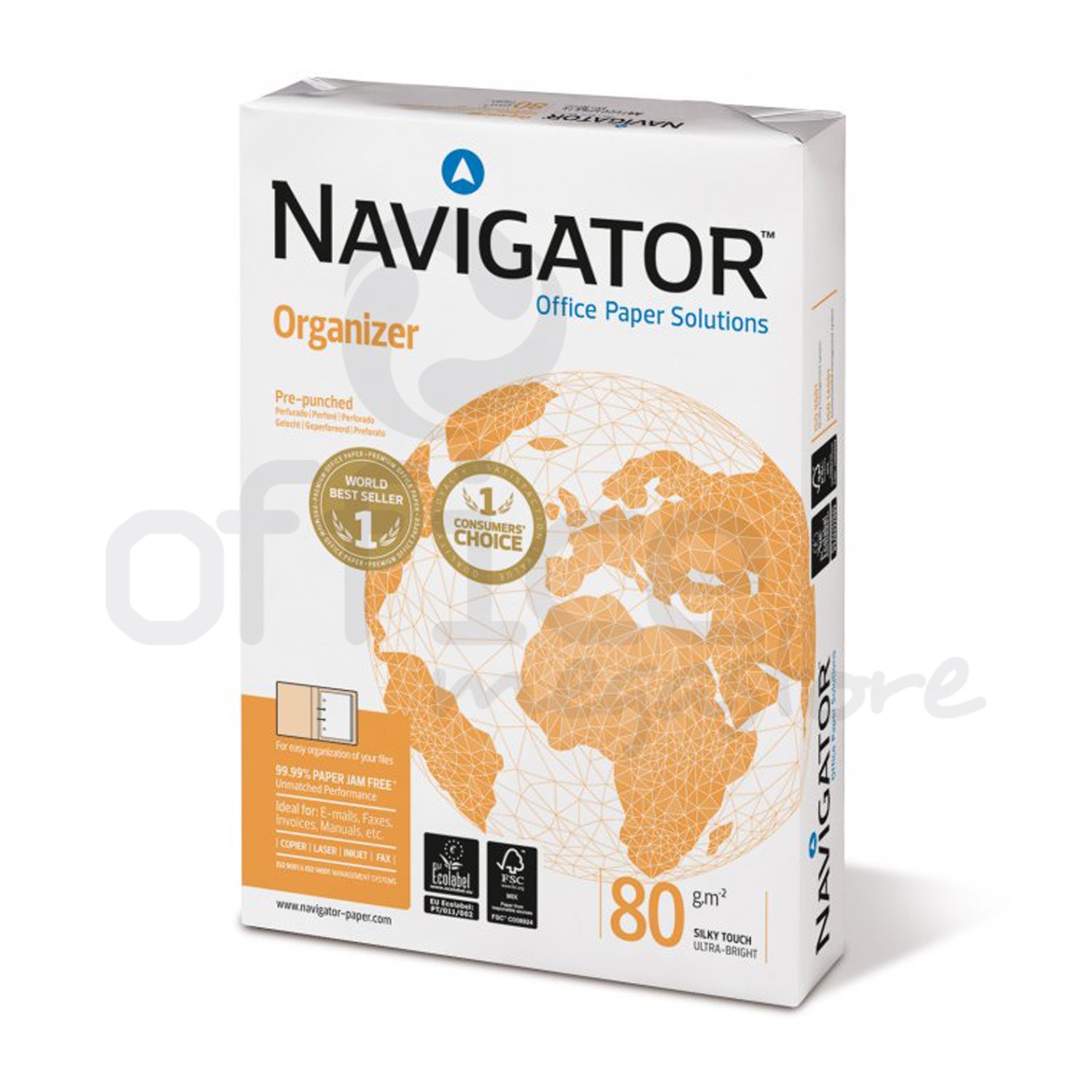 Risma Carta Navigator Organizer4 A4 80g 500 Fogli Con 4 Fori Laterali -  Navigator