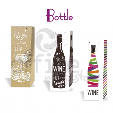8 Pezzi Sacchetto di Carta Regalo Bottiglia Confezione Regalo Singola Bottiglia Sacchetti Regalo per Vino Premium 4 Colori Tinta Unita Sacchetti per Bottiglie con Maniglia per Regali per Il Vino 
