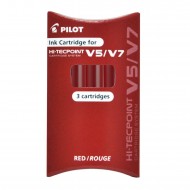 Set Refill Hi Tecpoint per V5 e V7 Ricaricabile inchiostro Liquido Rosso confezione 3 cartucce Pilot 040337 BXS-IC-R-S3