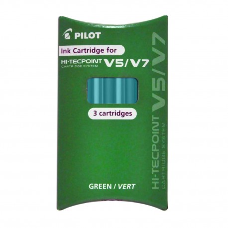 Set Refill Hi Tecpoint per V5 e V7 Ricaricabile inchiostro Liquido Verde confezione 3 cartucce Pilot 040338 BXS-IC-G-S3