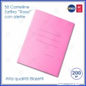 Cartelline 3 lembi 50 cartelle rosa con alette per ufficio Blasetti Zaffiro 624
