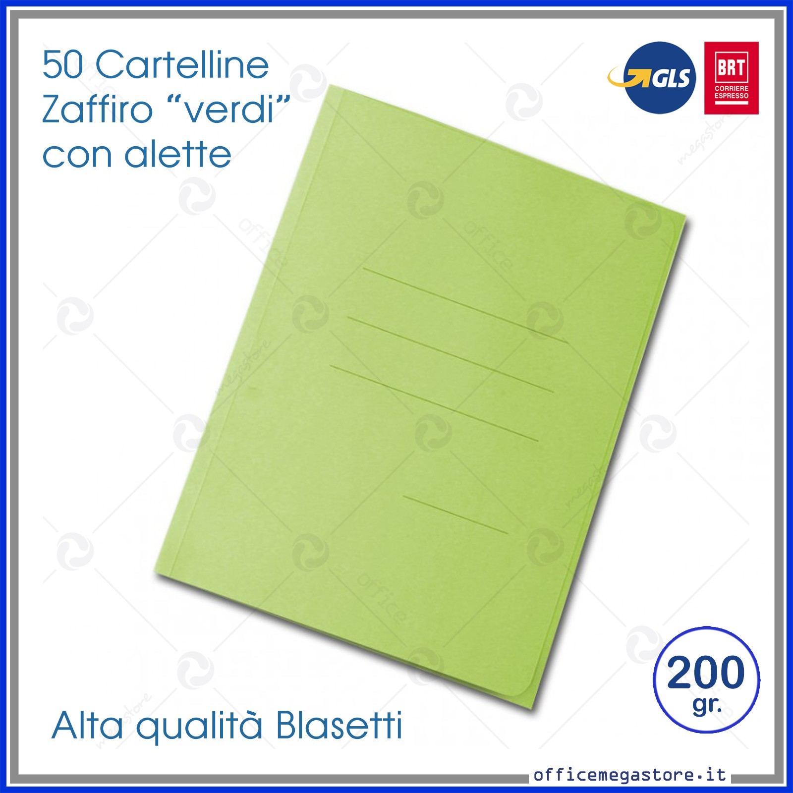 Cartelline 3 lembi I love green - cartoncino - 180 g/mq - 33x24,5 cm - verde