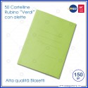 Cartelline 3 lembi 50 cartelle verde con alette per ufficio Blasetti Rubino 699