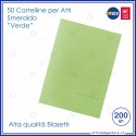 Cartelline per atti 50 cartelle senza lembi verde per ufficio Blasetti Smeraldo 610
