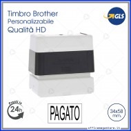 Timbro fotografico digitale aziendale personalizzato timbri  online con testo e logo Brother 3458