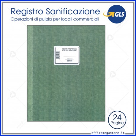 Registro operazioni di pulizia e sanificazione Locali Commerciali 24 pagine 31x24,5cm Gruppo Buffetti DU321900100