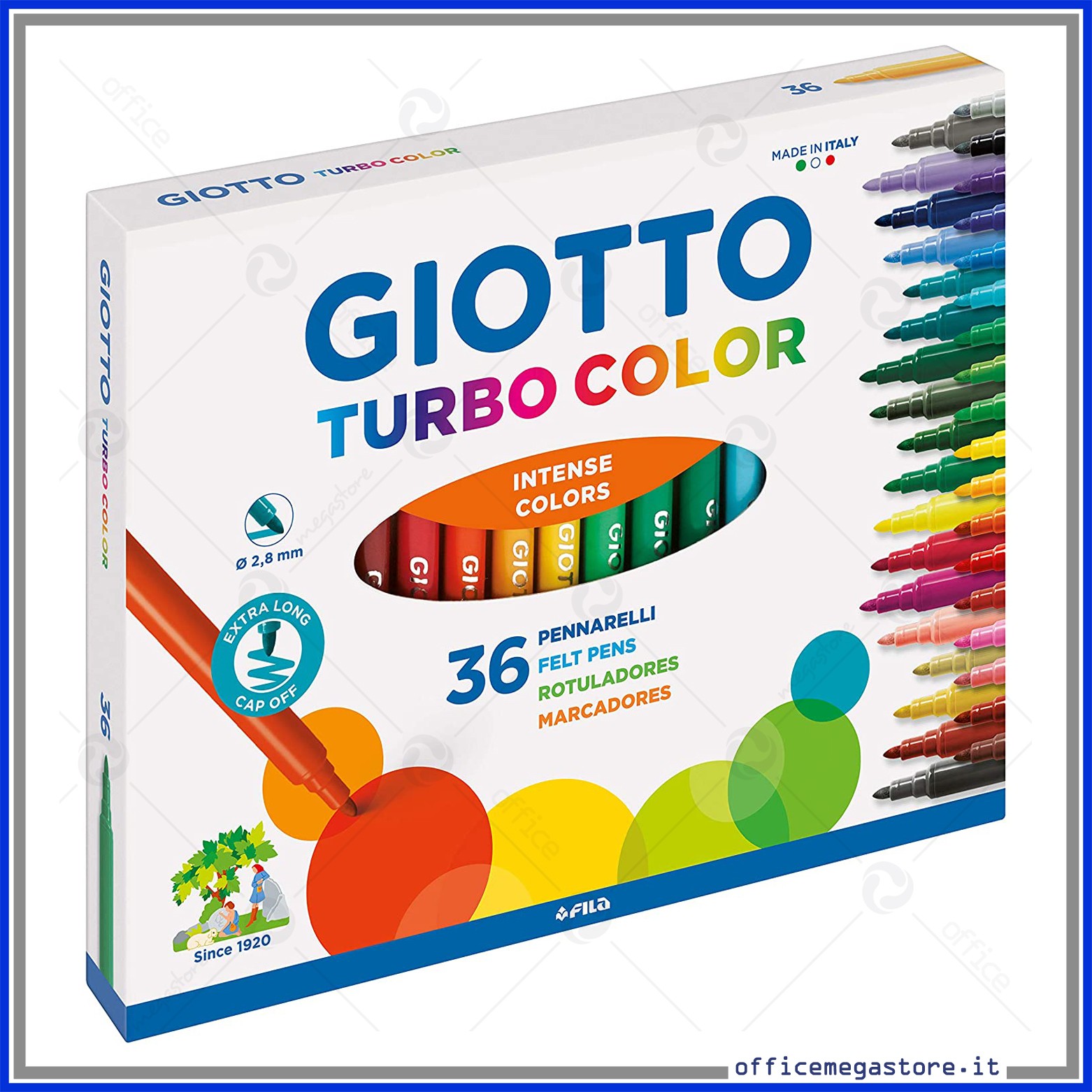 Turbo Color giotto 36 pennarelli colori intensi in astuccio Art 418000