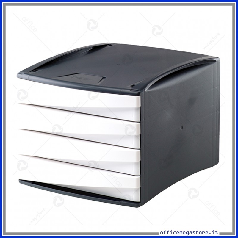 Cassettiera G2D bianco con 4 cassetti Alti in plastica Fellowes 0019101