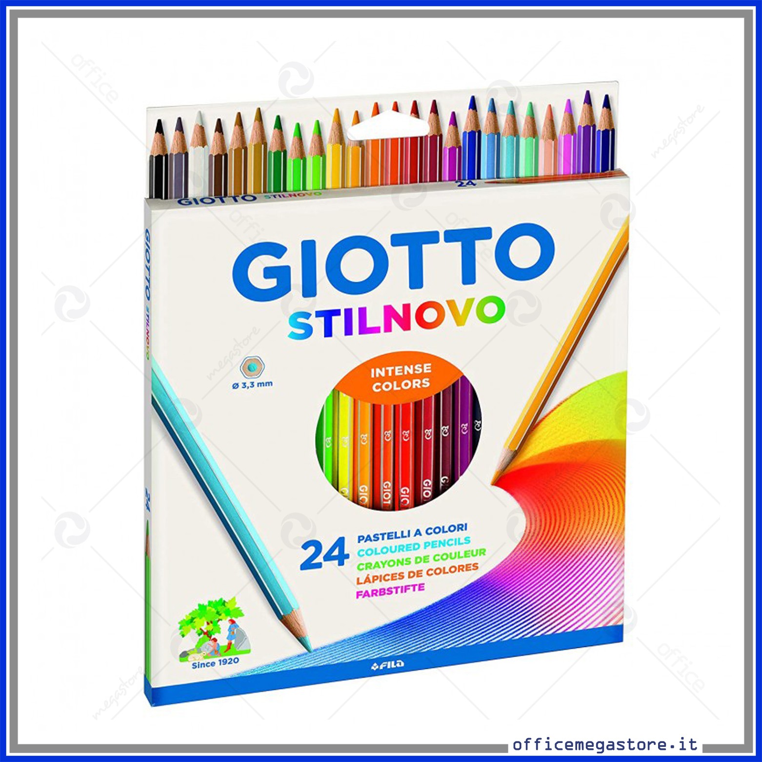 Astuccio da 24 Matite a Pastello Colorate Visita lo Store di GiottoGIOTTO Stilnovo 3.3mm Colori Intensi 