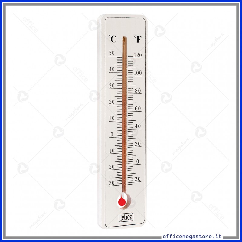 Termometro da Parete in Legno Bianco Lebez 80324