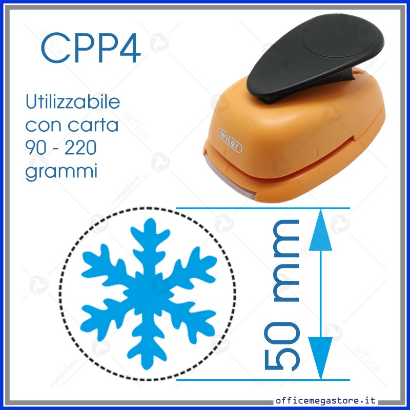 Fustella grande 50mm sagoma fiocco di neve - Wiler CPP403