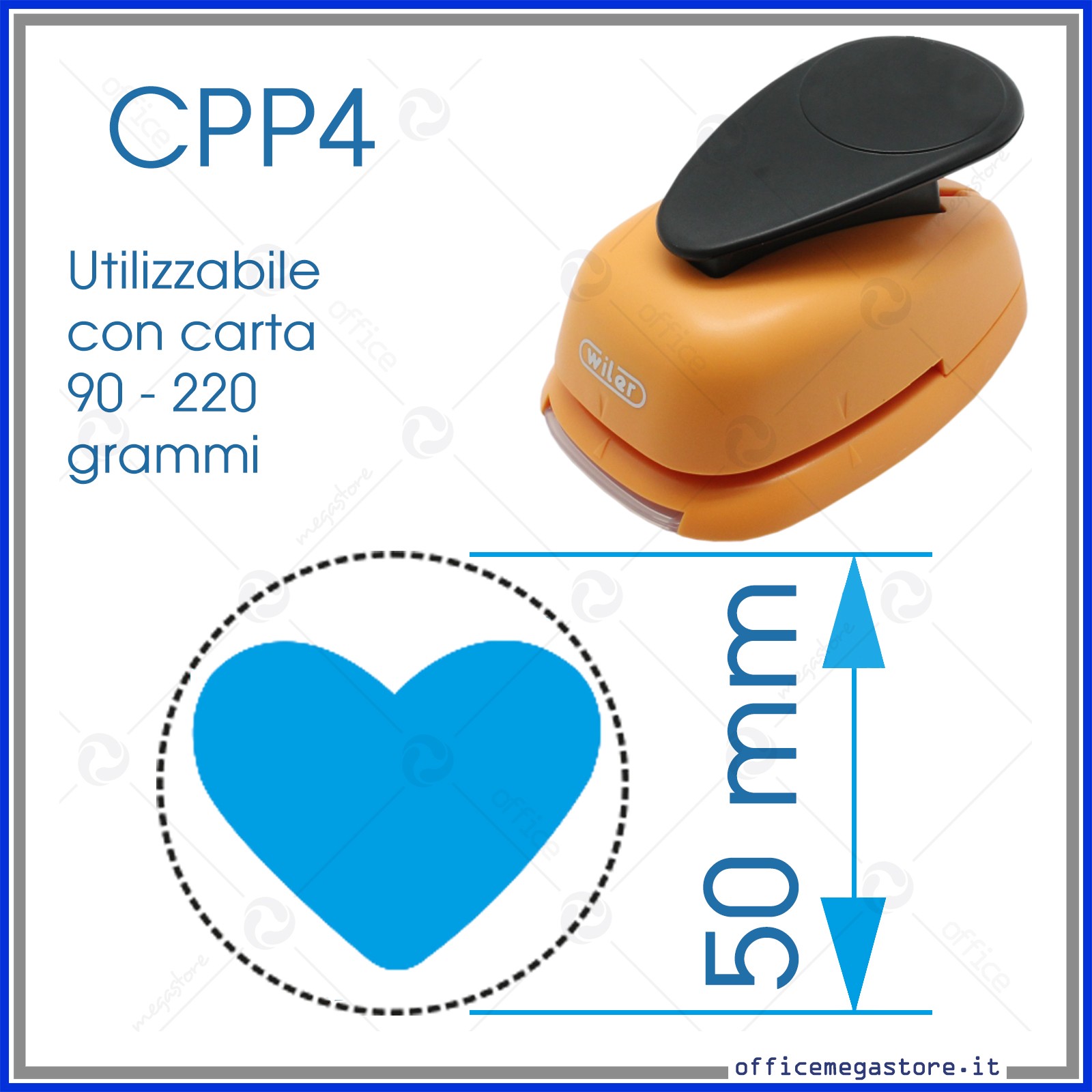 Fustella grande 50mm sagoma cuore - Wiler CPP404