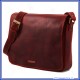 Borsa Messenger Freestyle in vera pelle rossa da donna made in italy conciata al vegetale a mano - Tuscany Leather