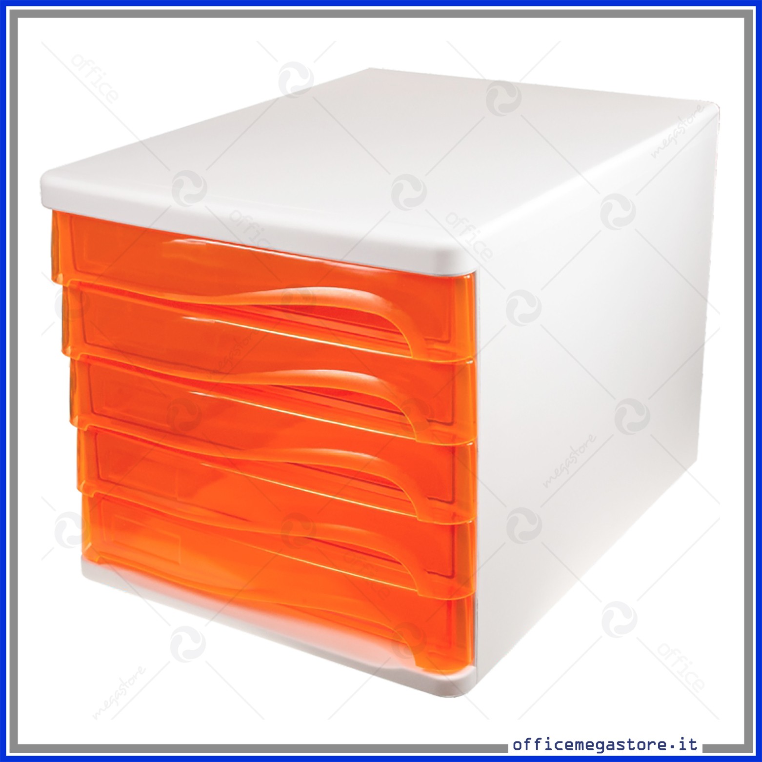 Cassettiera Arancione con 5 cassetti Alti in plastica - Wiler DC005A