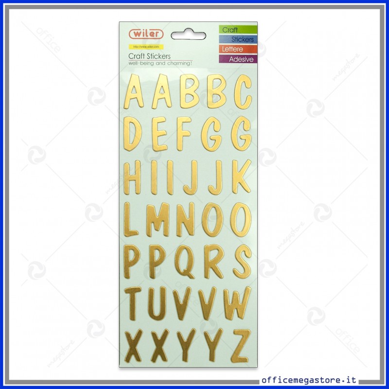 Alfabeto metallizzato colore oro Wiler ALP30G