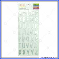 Stickers adesivi in rilievo a forma di Alfabeto metallizzato colore Argento Wiler ALP30S