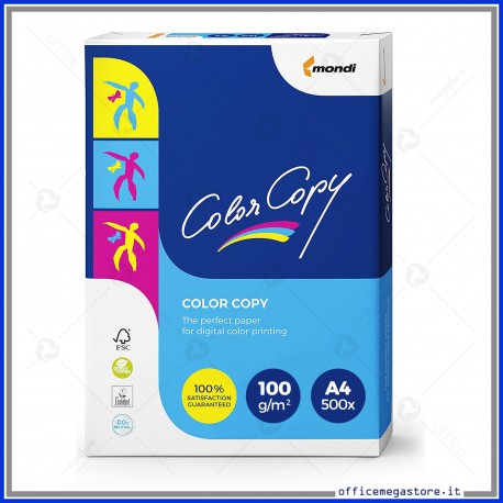 Risma di Carta 100g A4 Color Copy 500 fogli per stampa digitale a colori ad alta qualità Mondi 6321