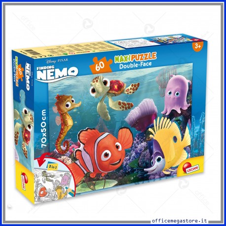 Puzzle Nemo supermaxi 60 pezzi 70x50 cm double face 2 in 1 Disney Giochi Giuseppe Lisciani 48243