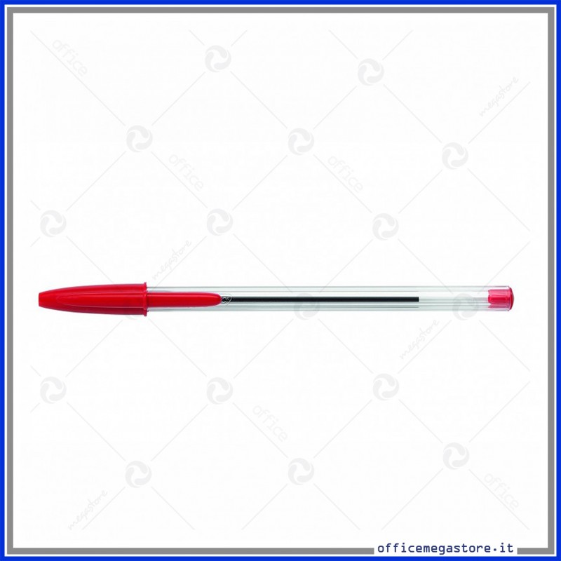 469 Penne a sfera Cristal® Bic - Medium Classic - Rosso - 1 mm - cappuccio  (conf.50) 13.10 - Cancelleria e Penne - LoveOffice®