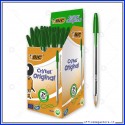 Penne a sfera Bic Cristal Original Punta Media 1 mm colore verde in confezione da 50 biro 8373621