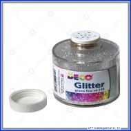Barattolo glitter argento polvere a grana fine da 150ml porporina  CWR Art.130/100/2