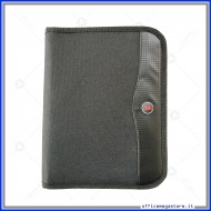Porta Agenda cover con cerniera colore Nero in tessuto poliestere formato A5 Wiler F816N