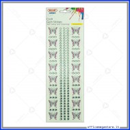 Strass adesivi craft stickers blister 1 foglio da 100x260 mm Farfalle Wiler STKCY008