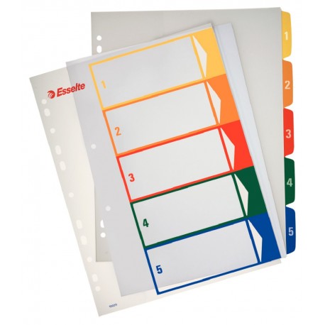 Rubrica Numerica Stampabile in PPL A4 con Tasti Colorati da 1 a 5 - 100211