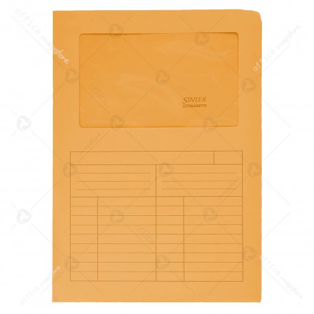 Cartelline Con Finestre Arancio Sintex 22x31cm 120g Confezione da 50g - Blasetti 571