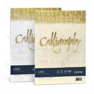 Carta Lino Avorio A4 200g Calligraphy 50 Fogli cartoncino goffrato naturale Favini A69Q614