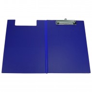 Portablocco Doppio in PVC colore Blu Formato A4 con Clip fermafogli in Metallo - CB6BL