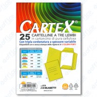 Cartelline 3 Lembi Cartex colore Giallo intenso formato 25x33cm 180g blister da 25 cartelle Blasetti 616