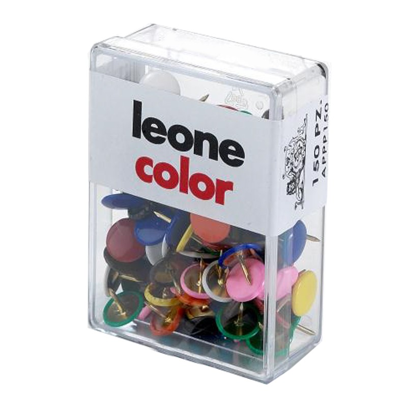 Puntine da disegno colorate in scatole da 150 Pezzi - Leonecolor