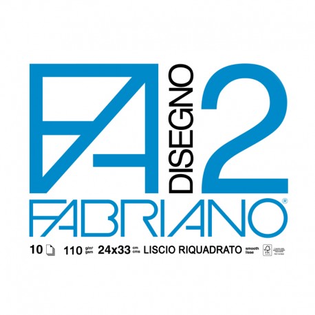 Blocco Disegno 2 Liscio Riquadrato 24x33 - Fabriano 04204205