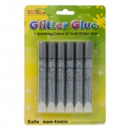 Blister da 6 pezzi Colla Glitter Glue Argento  Wiler GLG0610S
