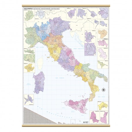 murale Italia postale Belletti Carta Geografica
