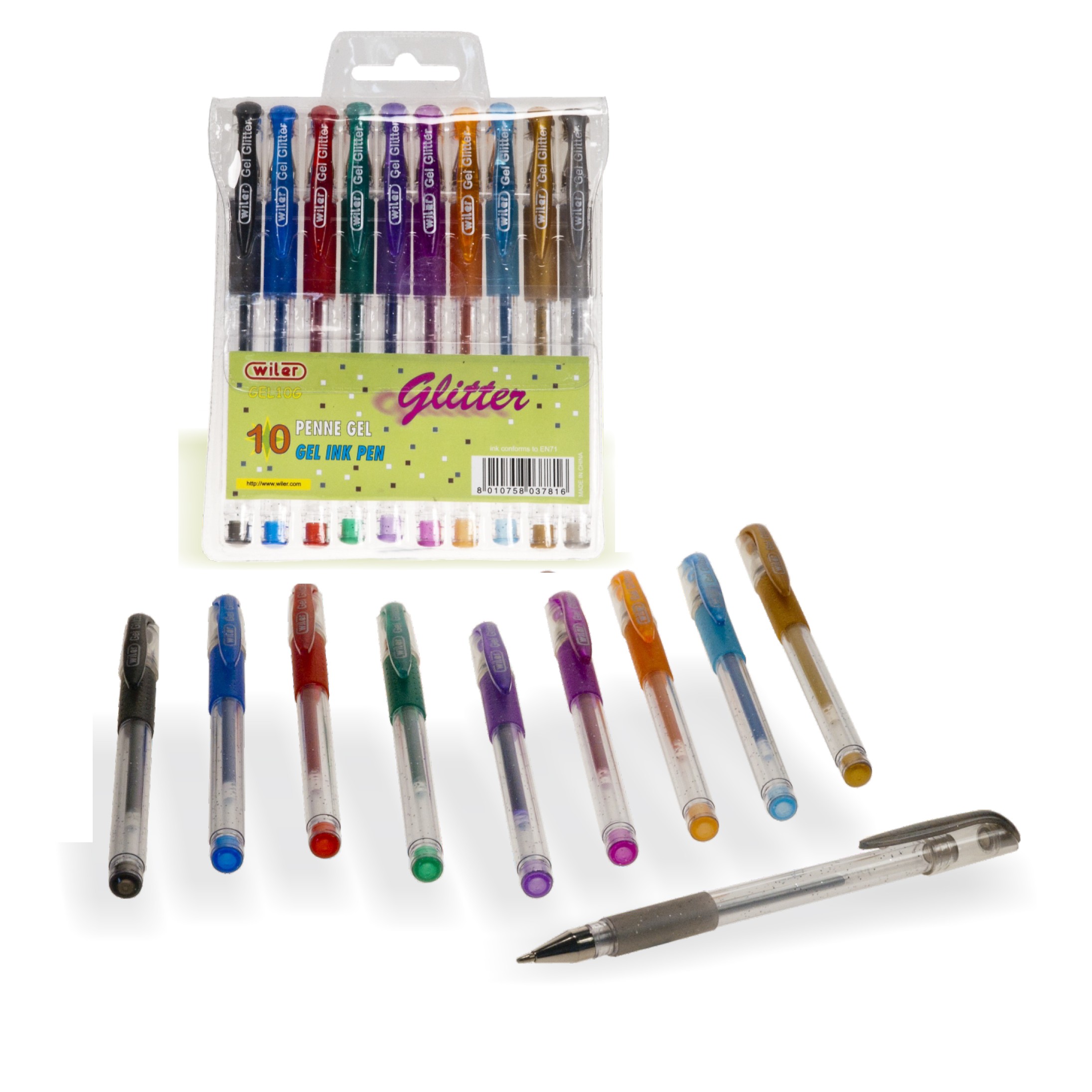 Ast. 10 penne gel FRUIT - colori profumati
